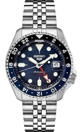 Seiko 5 Sports SKX Sports Style GMT Series Automatic 42.5 mm Blue Dial Men's Watch (SSK003)