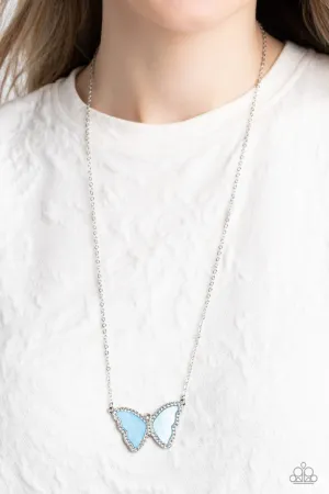 SHELL-bound - Blue - Seashell Butterfly Paparazzi Necklace