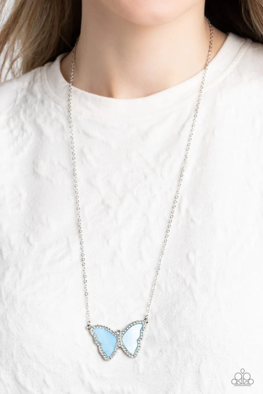 SHELL-bound - Blue - Seashell Butterfly Paparazzi Necklace