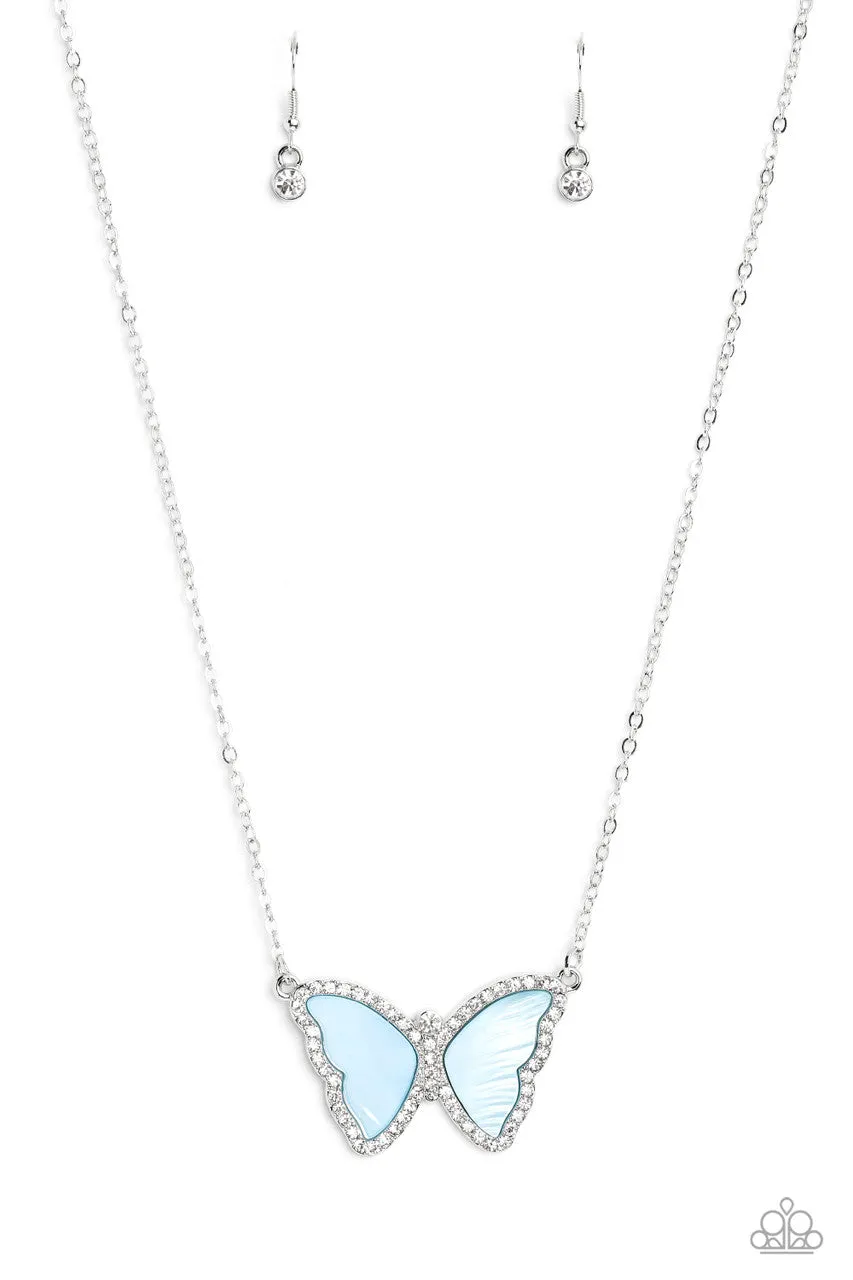 SHELL-bound - Blue - Seashell Butterfly Paparazzi Necklace