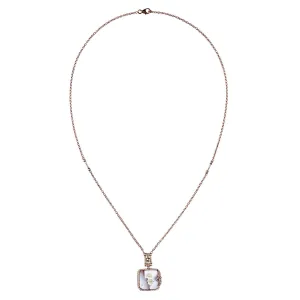 Shell Cameos Pave Diamond Matinee Necklace Handmade In 18k Rose Gold Jewelry