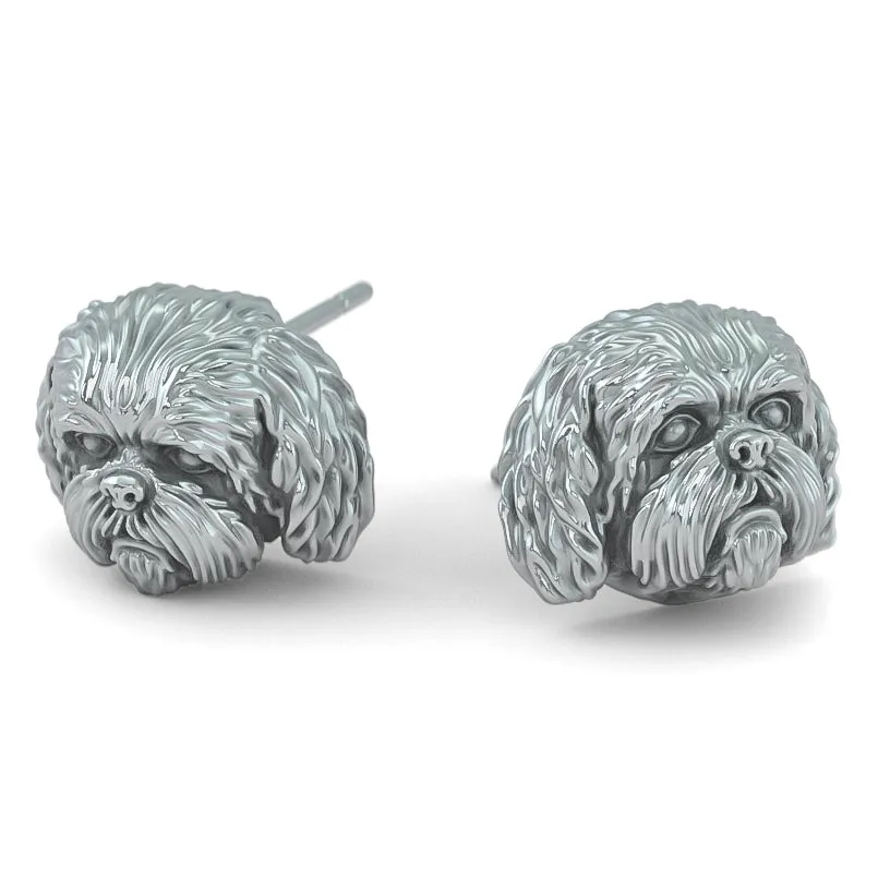 Shih Tzu Face Earring Studs