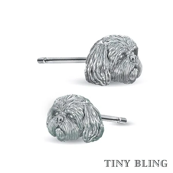 Shih Tzu Face Earring Studs