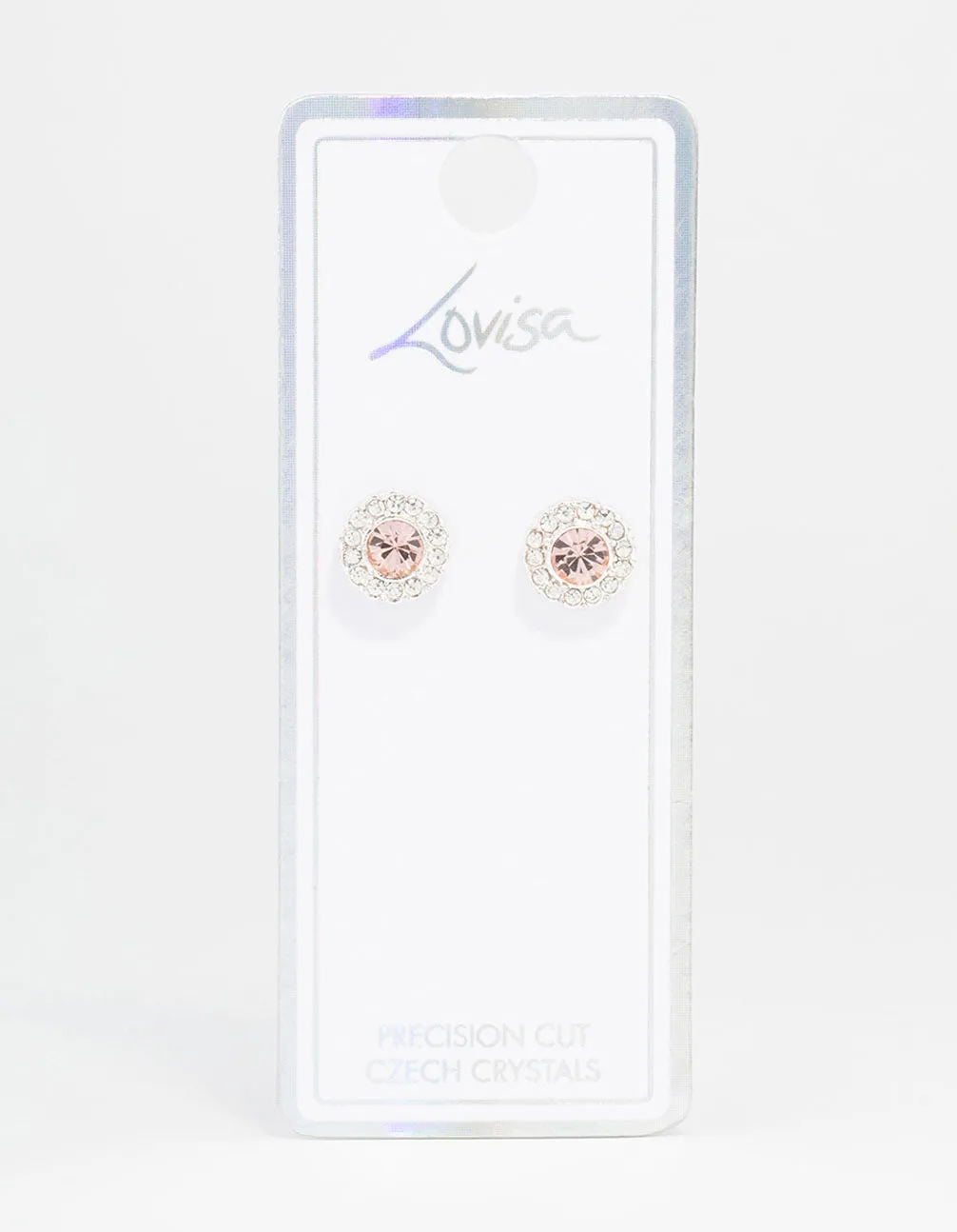 Silver Bohemia Czech Crystal Halo Stud Earrings