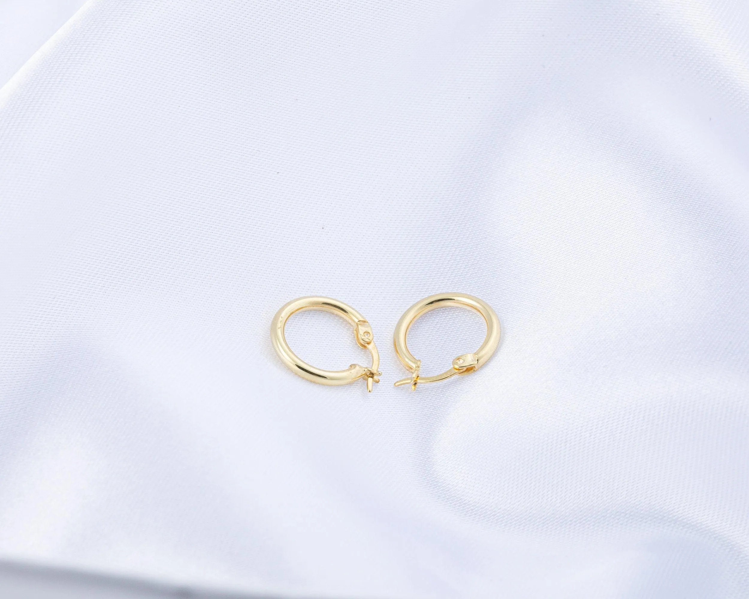 Silver Hoop Earrings - 18K Gold Vermeil