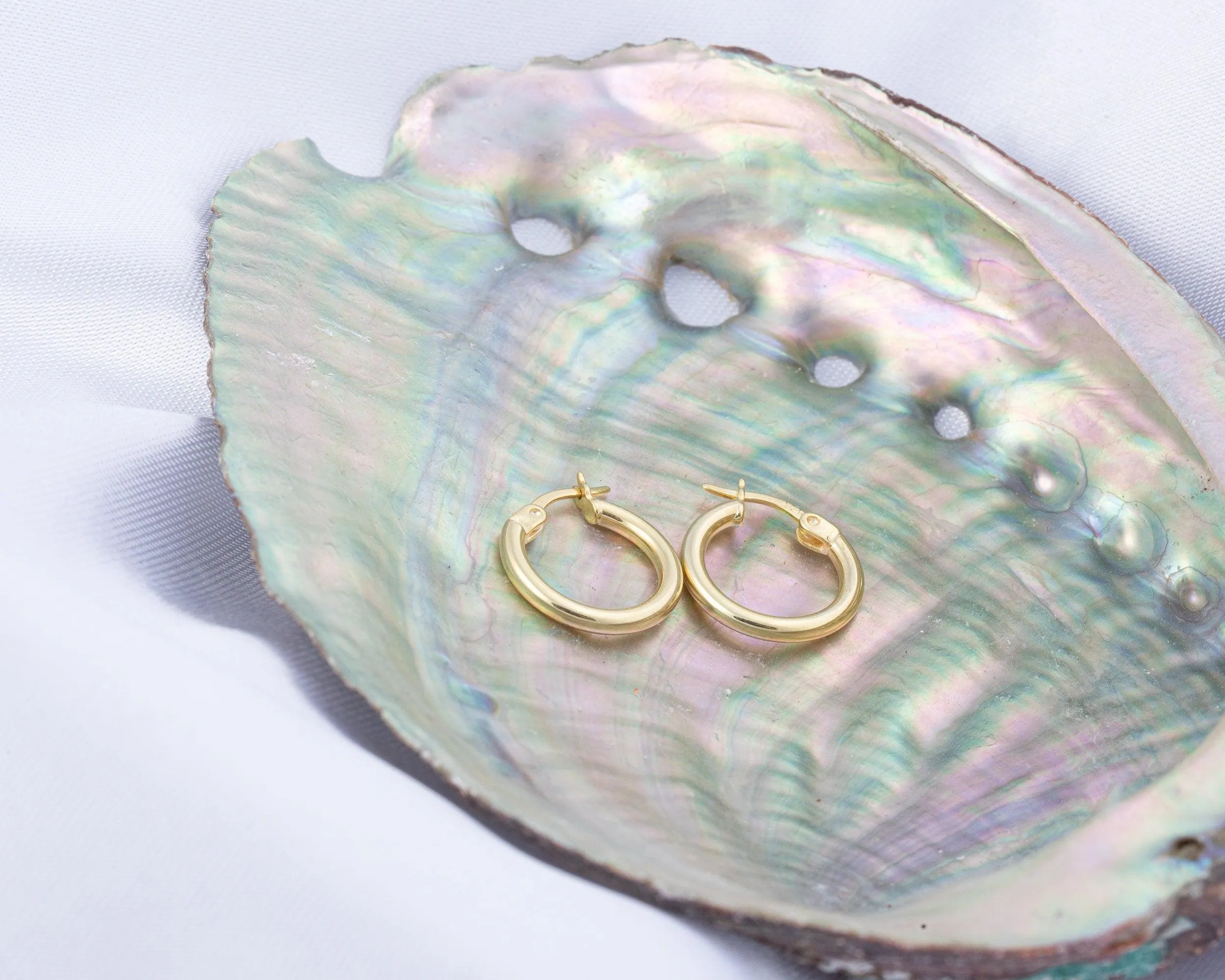Silver Hoop Earrings - 18K Gold Vermeil