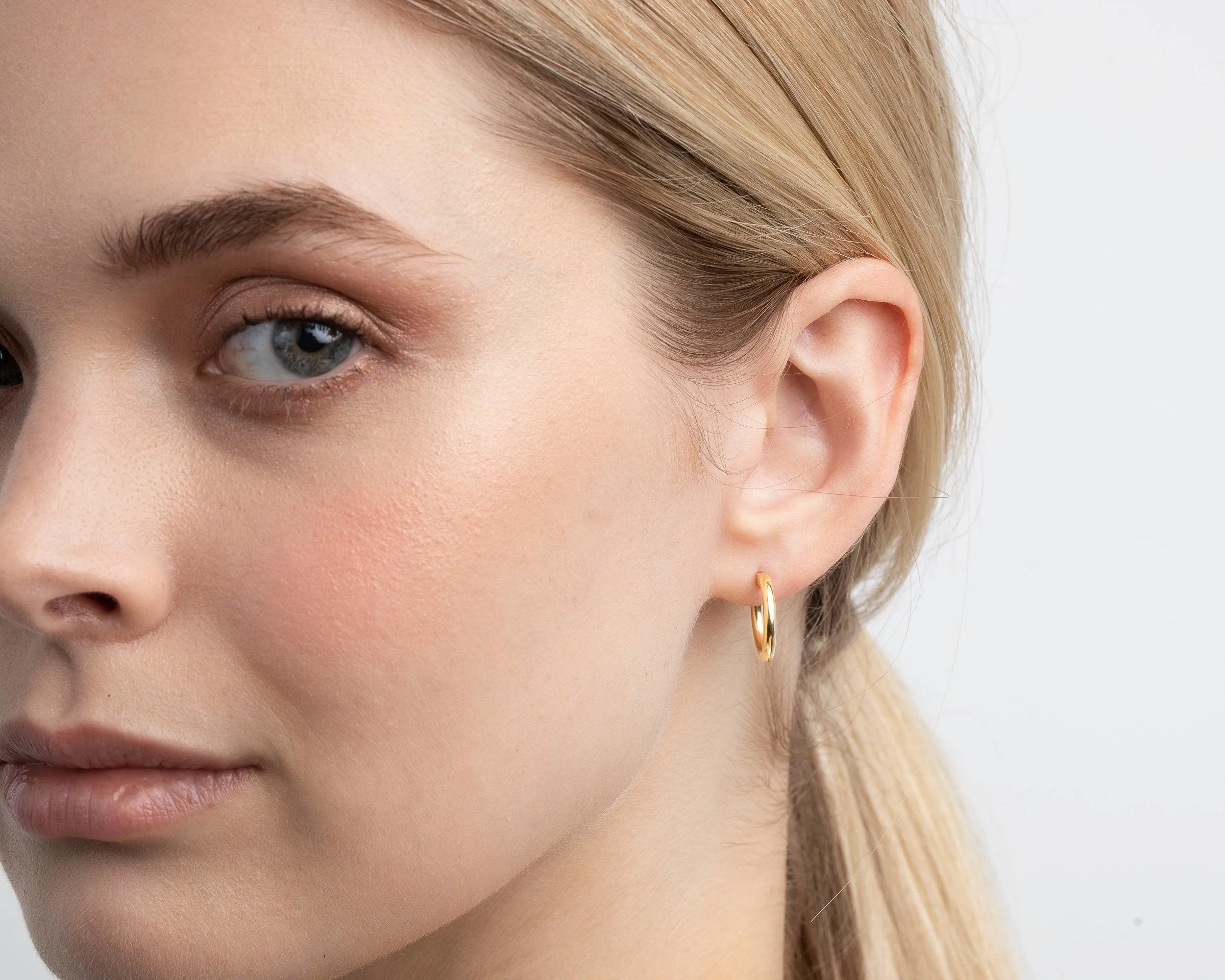 Silver Hoop Earrings - 18K Gold Vermeil