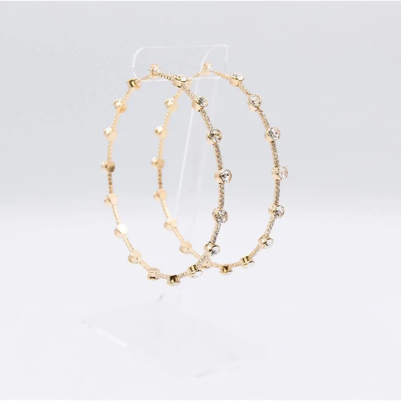 Silver Lining Rhinestone Hoop Earrings (2 Colors)