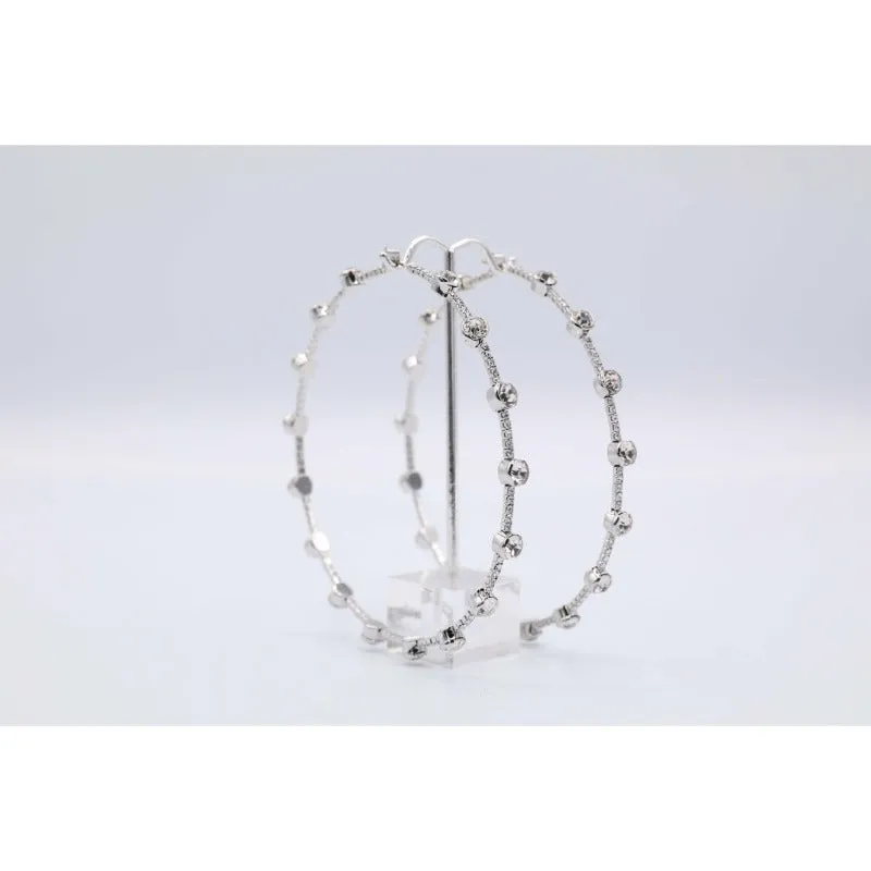 Silver Lining Rhinestone Hoop Earrings (2 Colors)