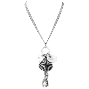 SILVER MOTHER OF PEARL NECKLACE  #SC29089_SIL-MOP (AI16/B14)