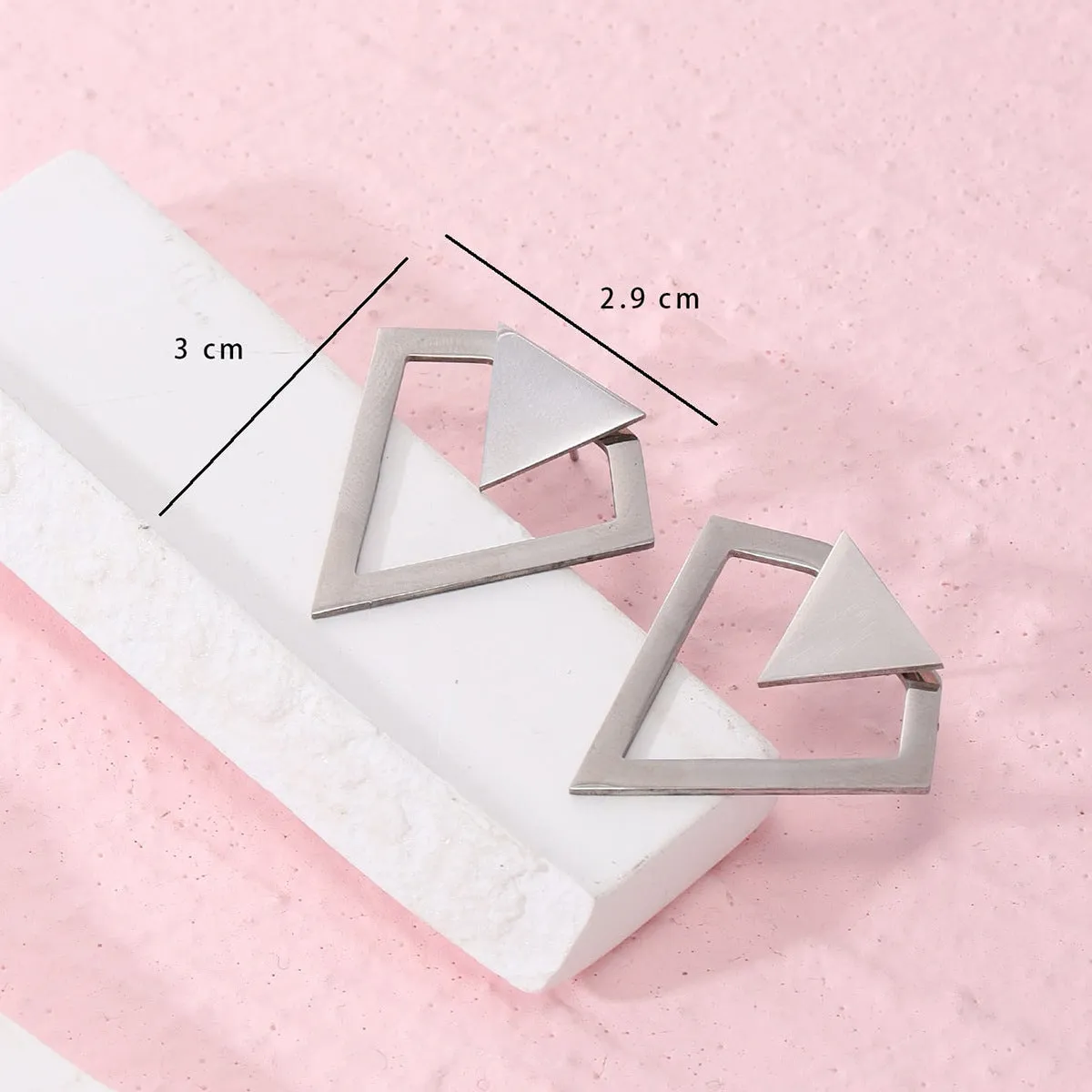 Simple Style Cool Style Geometric Polishing 304 Stainless Steel Ear Stud