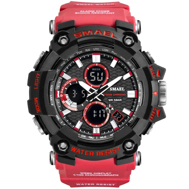 SMAEL 1802 Sports Men&#39;s Watches Top Brand Luxury Military Quartz Watch Men Waterproof Shock Male Digital Clock Relogio Masculino