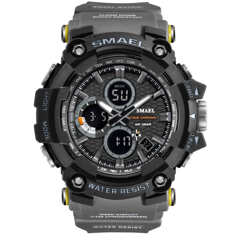 SMAEL 1802 Sports Men&#39;s Watches Top Brand Luxury Military Quartz Watch Men Waterproof Shock Male Digital Clock Relogio Masculino