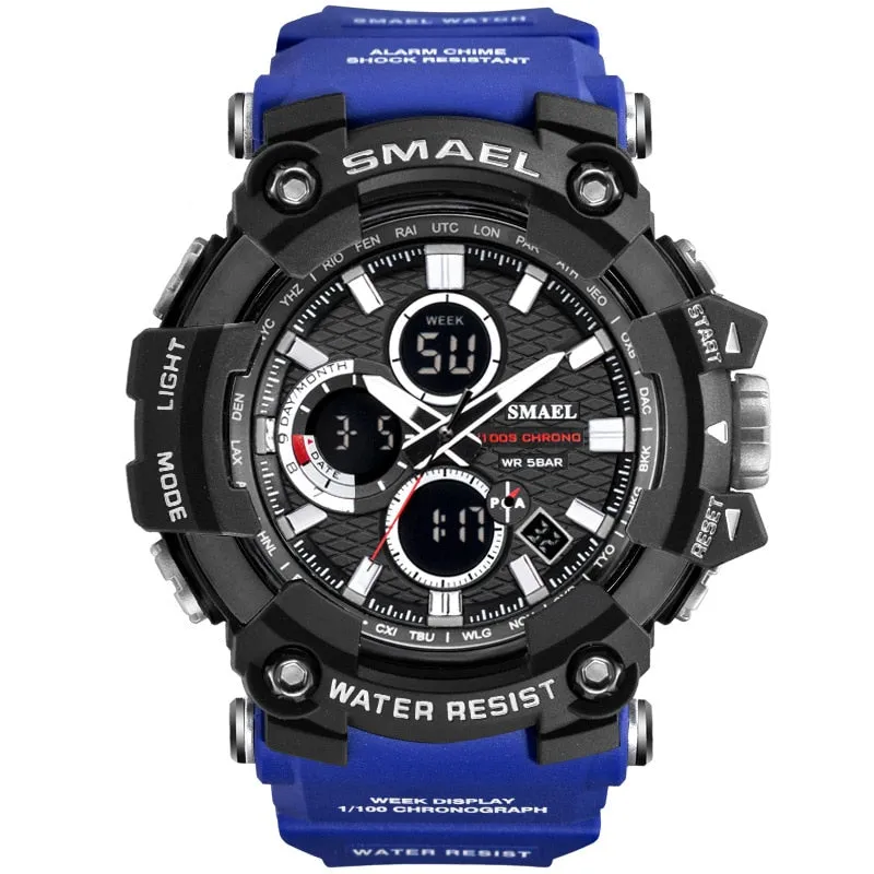 SMAEL 1802 Sports Men&#39;s Watches Top Brand Luxury Military Quartz Watch Men Waterproof Shock Male Digital Clock Relogio Masculino
