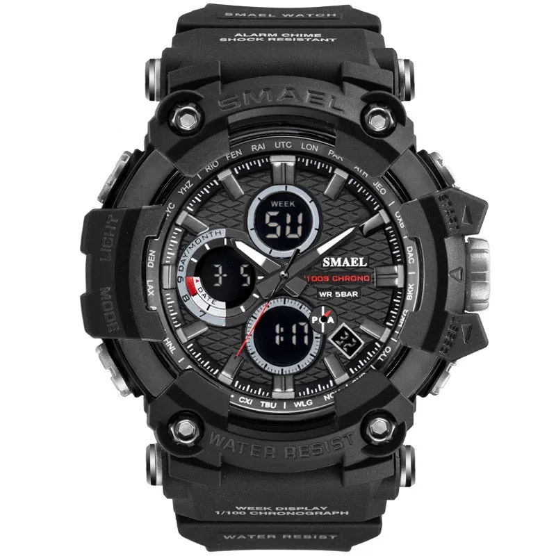 SMAEL 1802 Sports Men&#39;s Watches Top Brand Luxury Military Quartz Watch Men Waterproof Shock Male Digital Clock Relogio Masculino