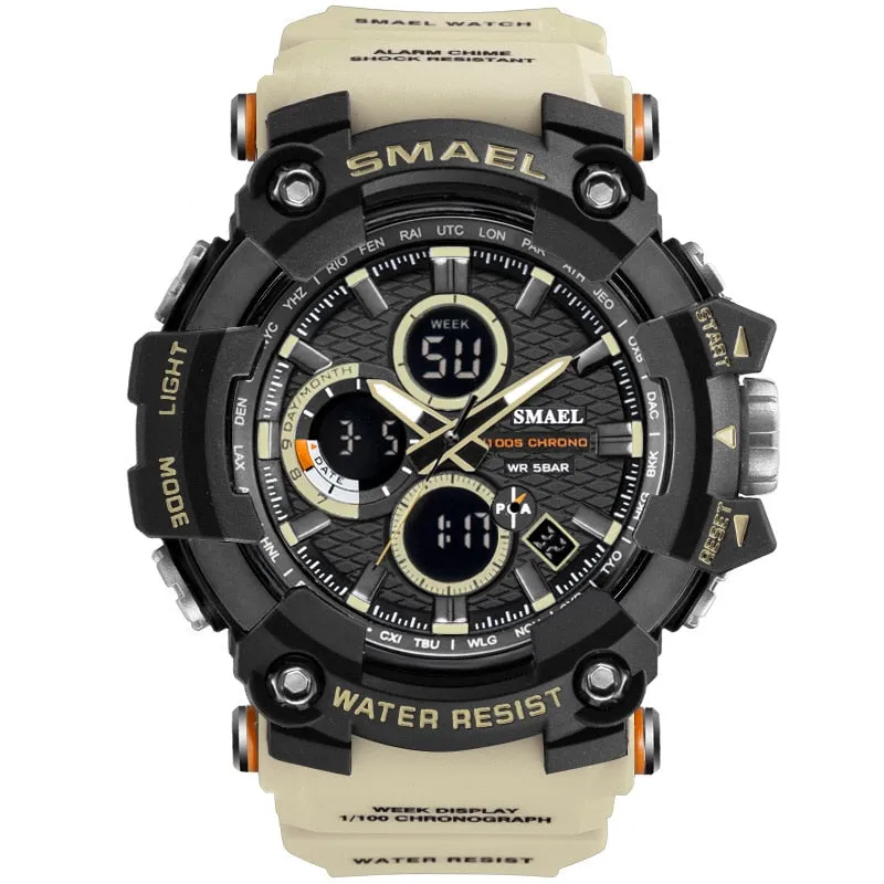 SMAEL 1802 Sports Men&#39;s Watches Top Brand Luxury Military Quartz Watch Men Waterproof Shock Male Digital Clock Relogio Masculino