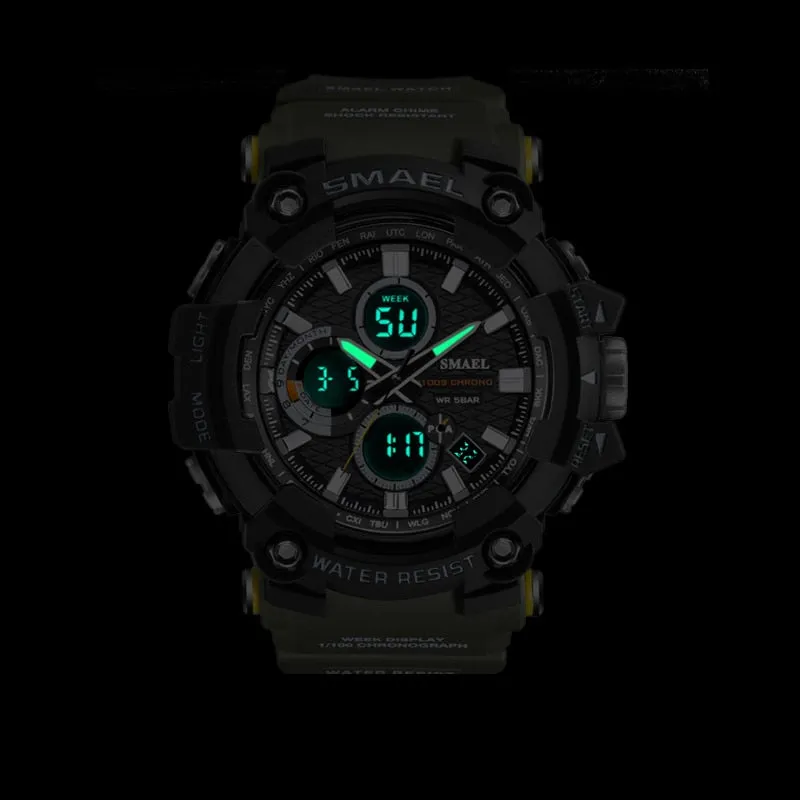 SMAEL 1802 Sports Men&#39;s Watches Top Brand Luxury Military Quartz Watch Men Waterproof Shock Male Digital Clock Relogio Masculino