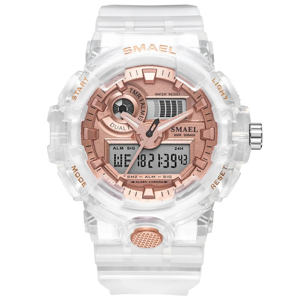 SMAEL Sport Watch Men Waterproof Top Brand Digital Watches Quality Plastic Watch Band Dual Display Wristwatch Relogio Masculino