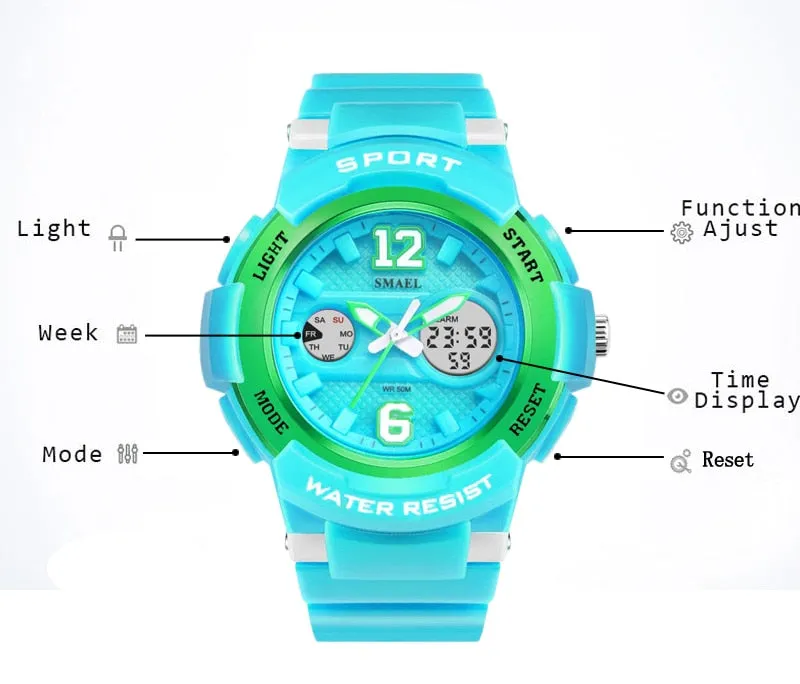 SMAEL Watch Women brand luxury Fashion Casual quartz watches leather sport Lady relojes mujer Dress Digitalwristwatch Girl Clock