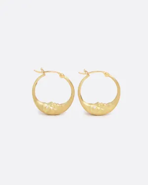 Small Crescent Moon Hoops