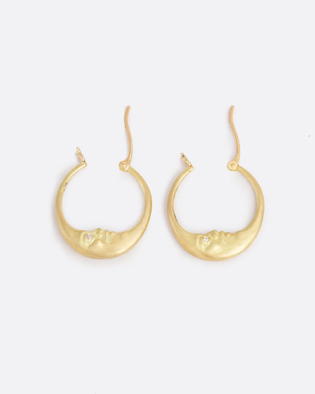 Small Crescent Moon Hoops