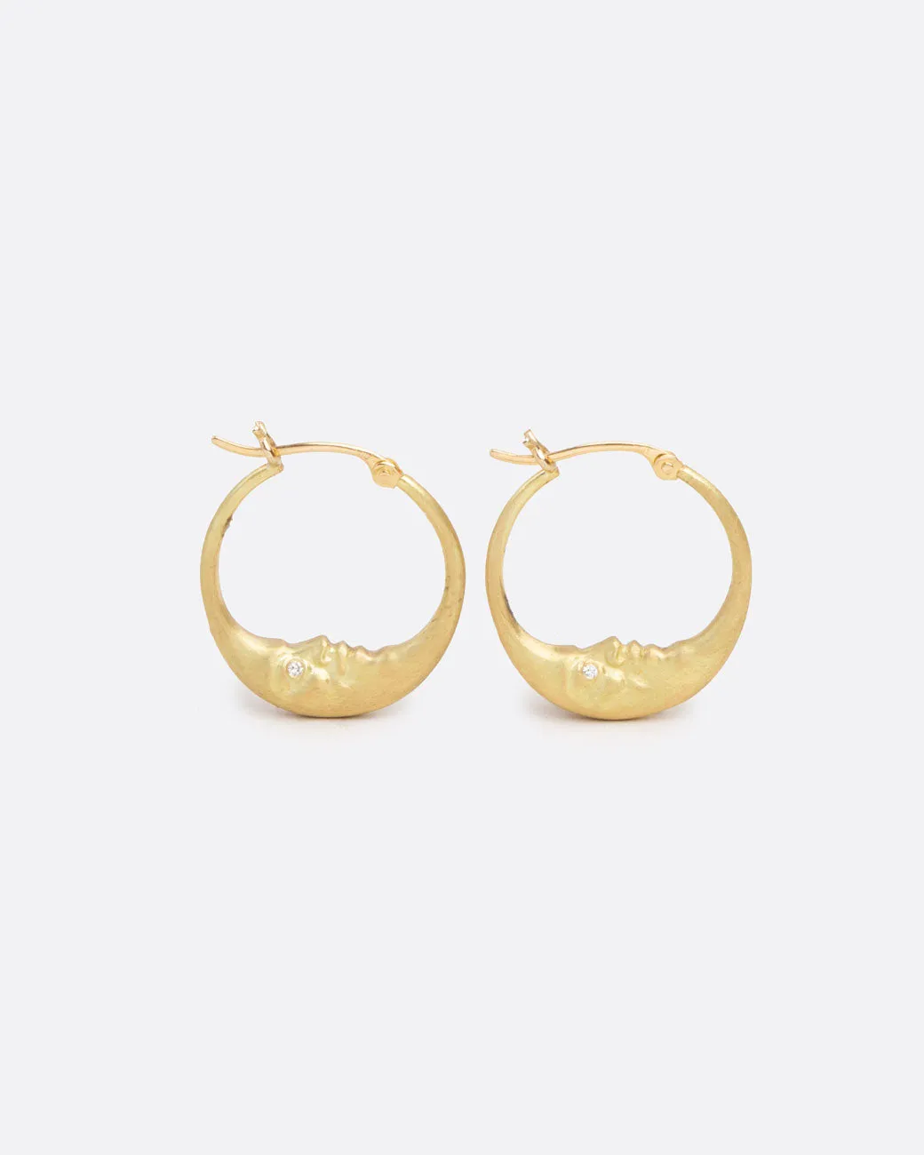 Small Crescent Moon Hoops