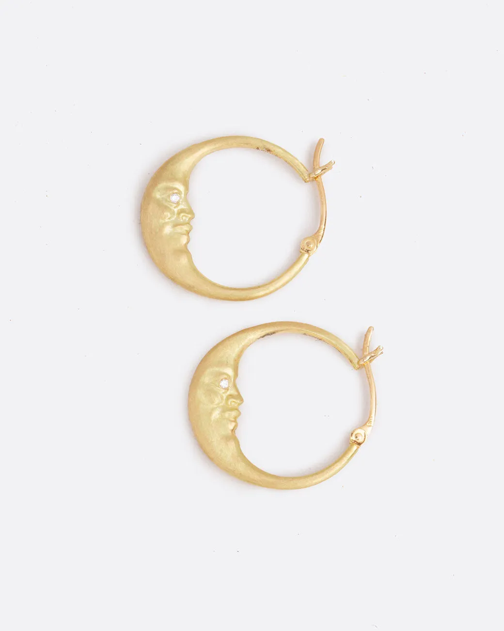 Small Crescent Moon Hoops