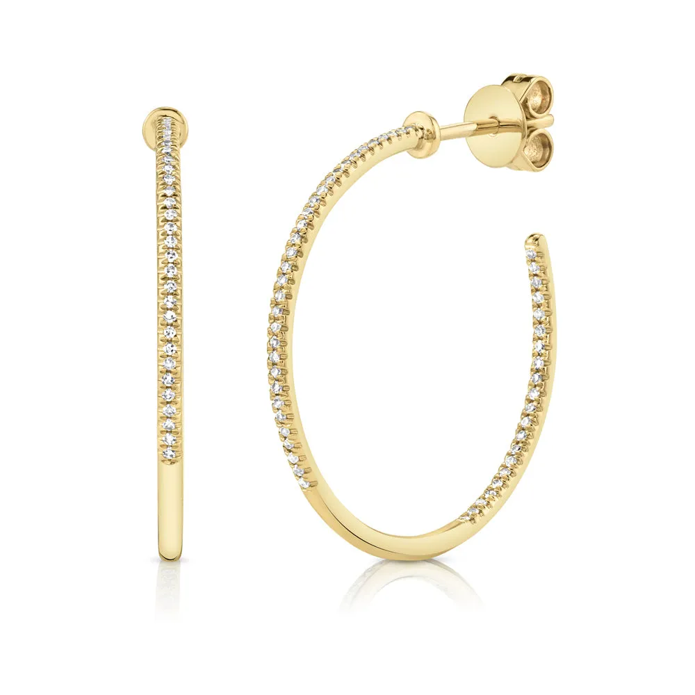Small Diamond Hoop Earrings