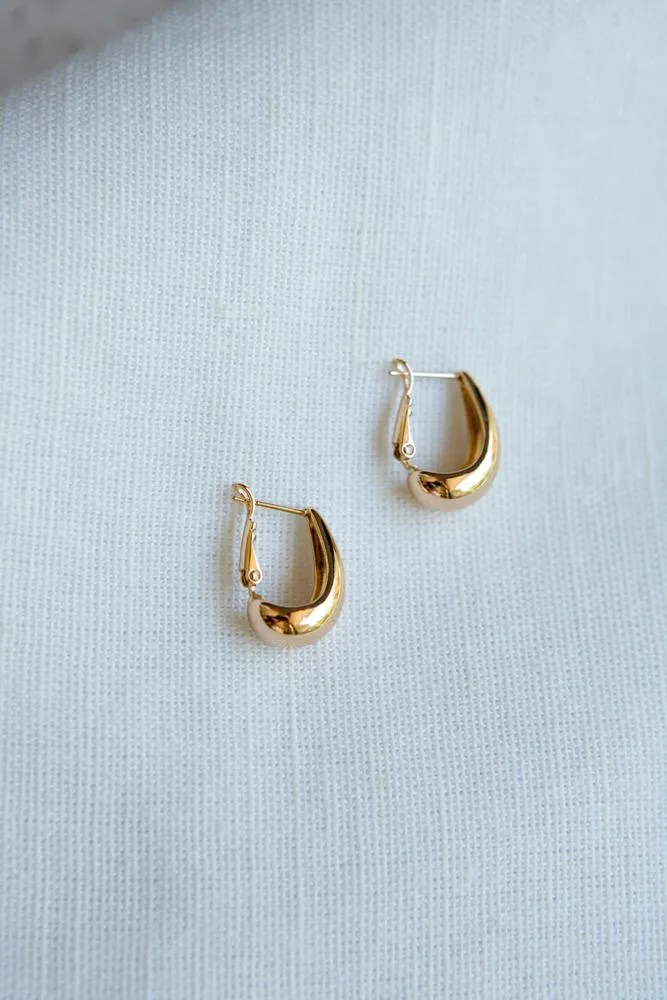 Small Gold Cashew Hoop Earrings