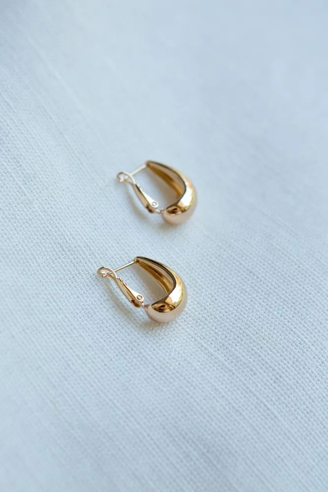 Small Gold Cashew Hoop Earrings