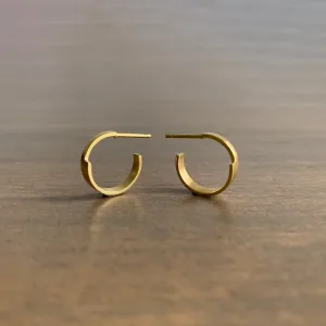 Small Gold Wedge Hoop Earrings