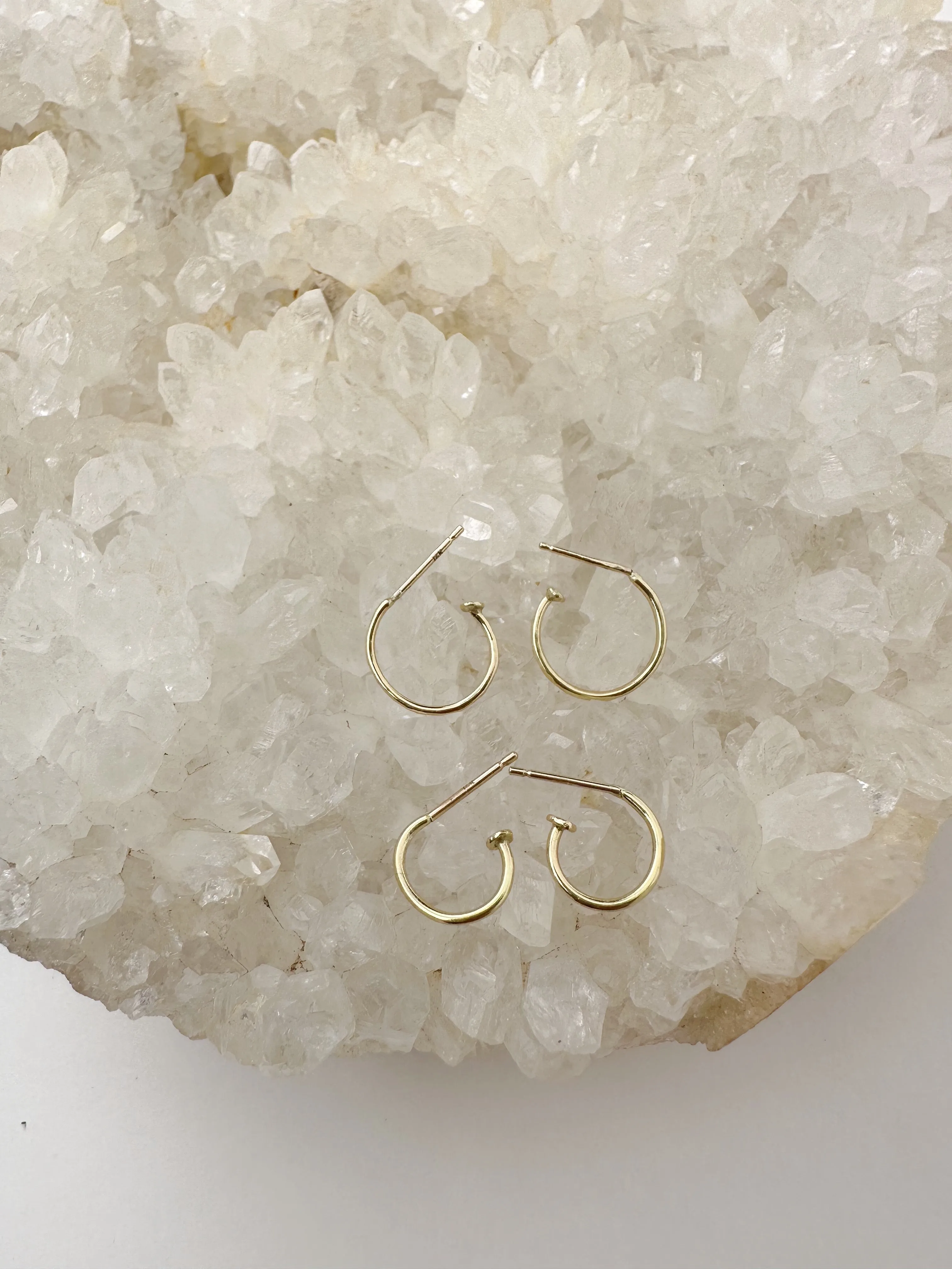Small Hammered Hoop Earrings