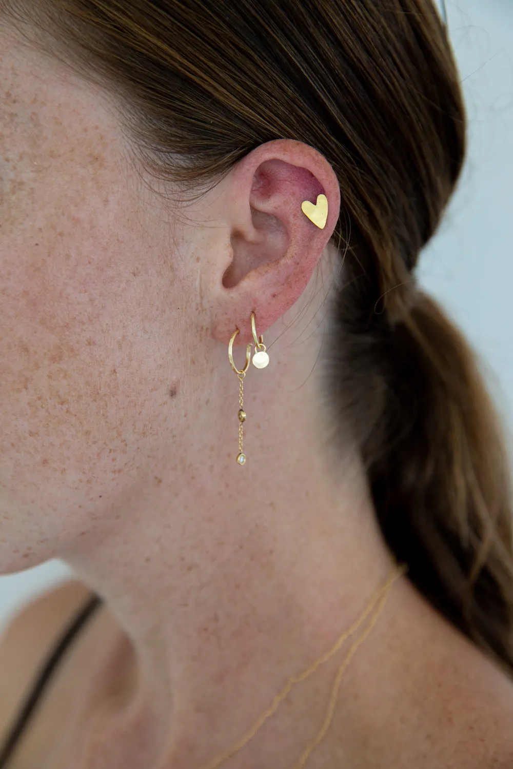 Small Hammered Hoop Earrings