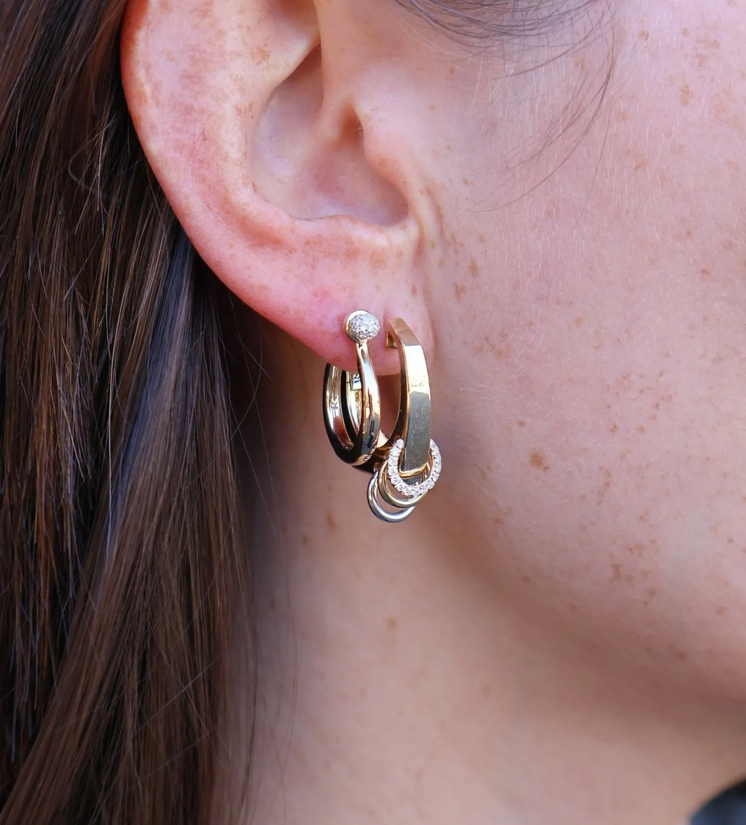 Small Hoop Ball Earrings
