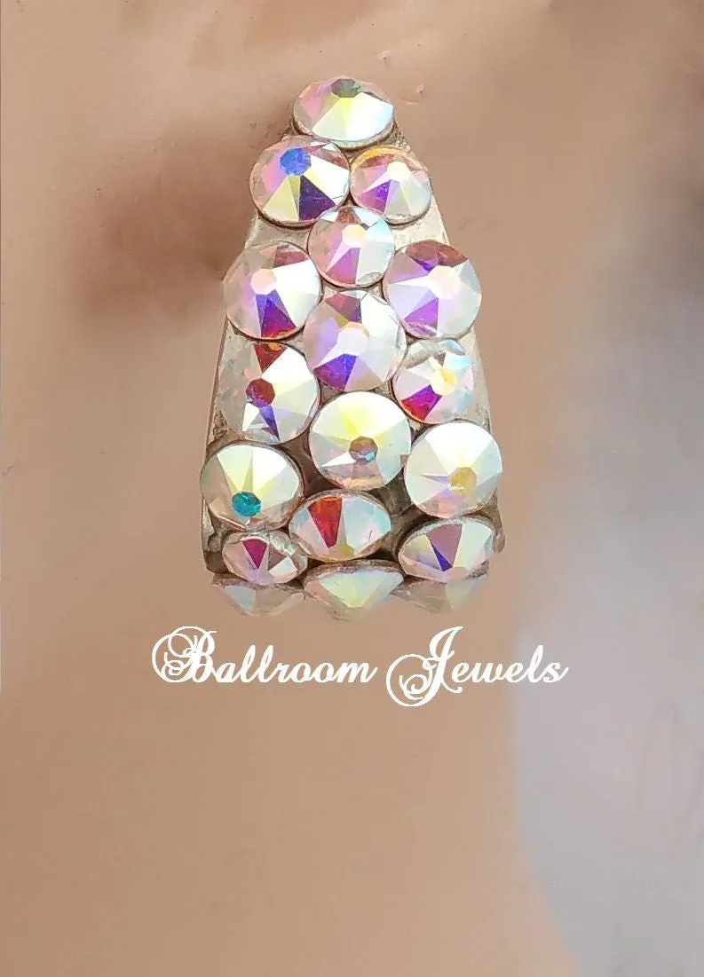 Small Hoop Earrings in aurora borealis crystals