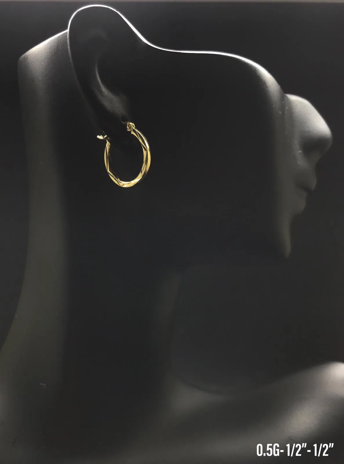 Small oval hoop earrings 10K solid gold