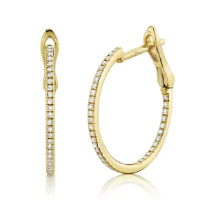 Small Pave Diamond Hoop Earrings