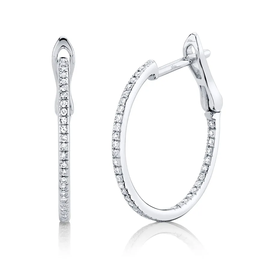 Small Pave Diamond Hoop Earrings