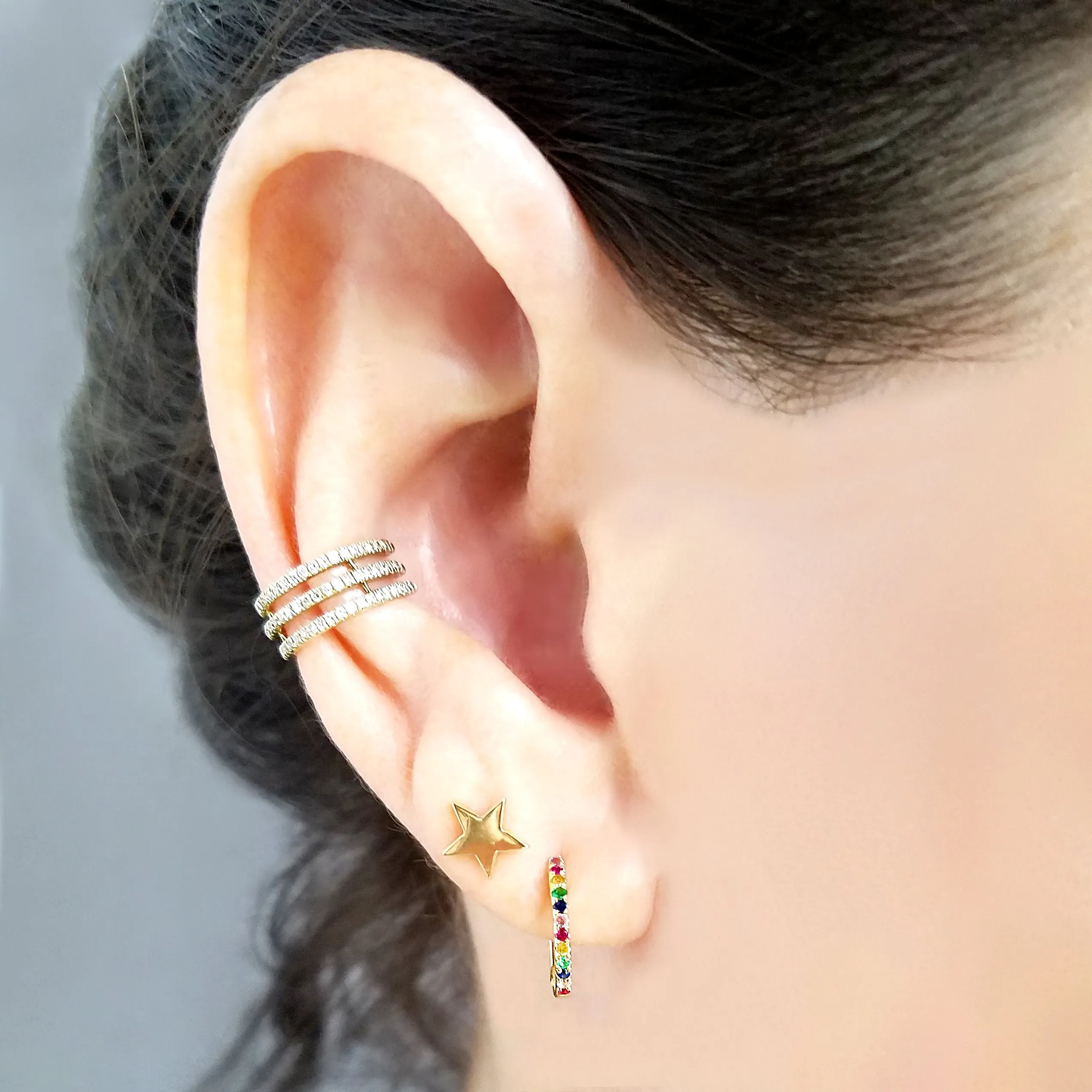 Small Rainbow Hoop Earrings