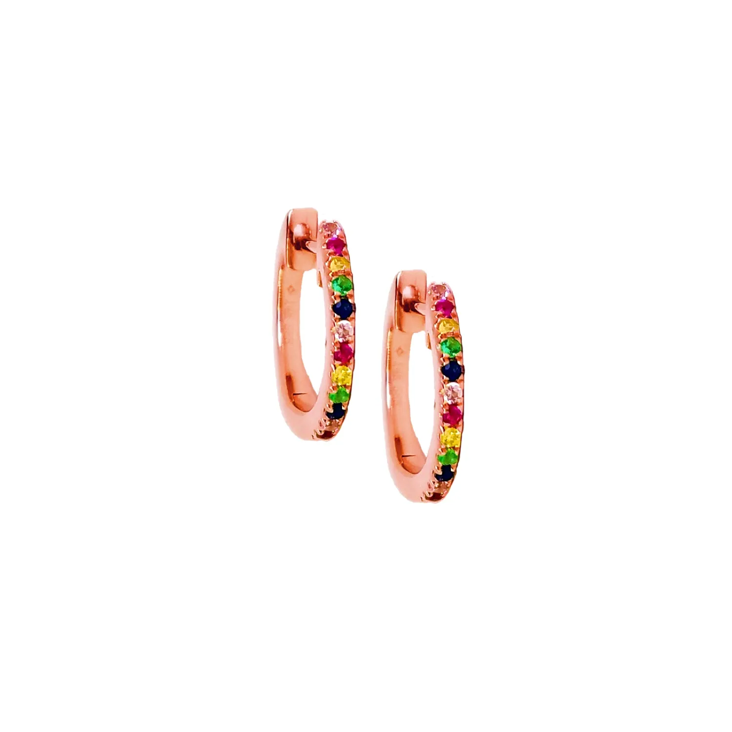 Small Rainbow Hoop Earrings