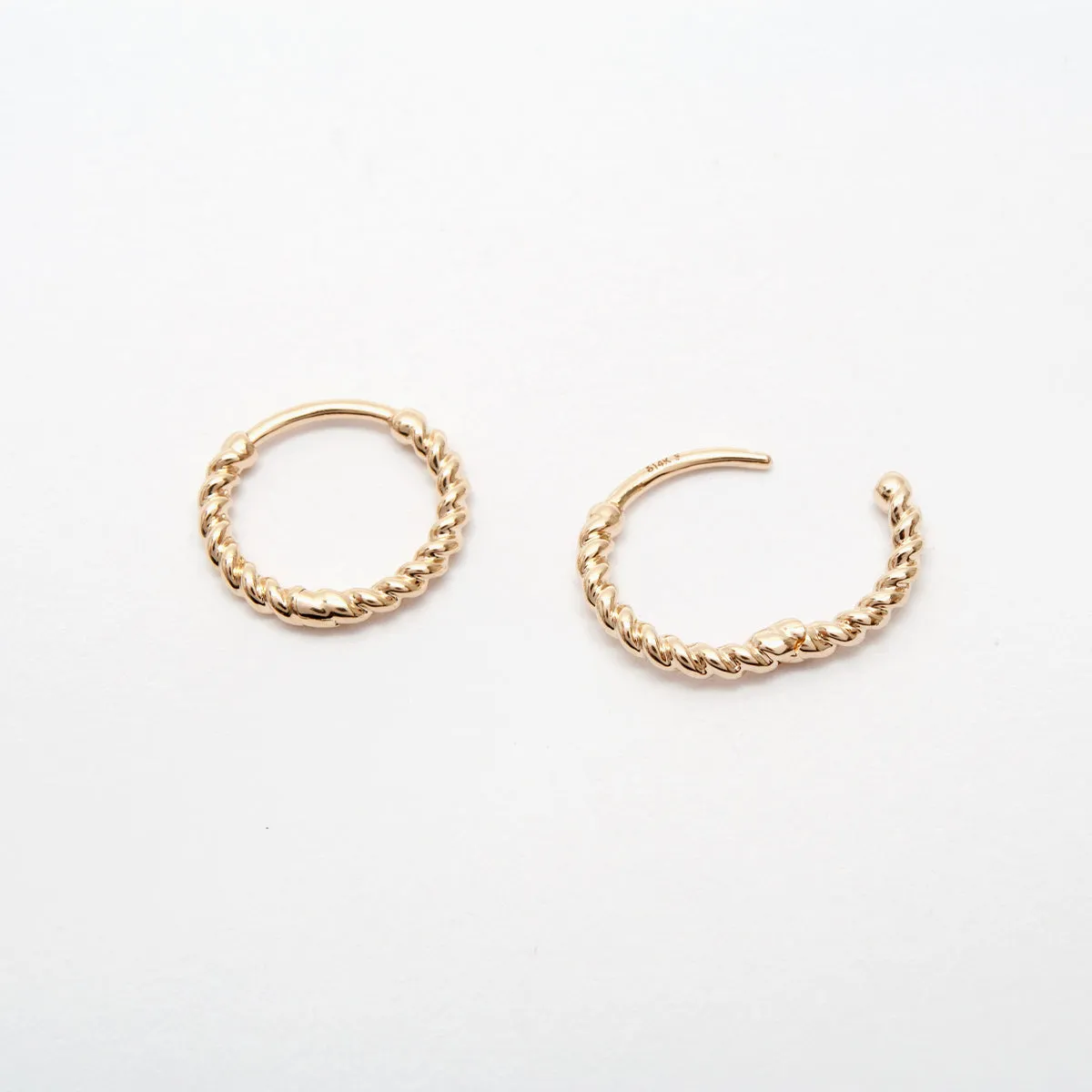 Small Rope Hinged Hoop Earrings