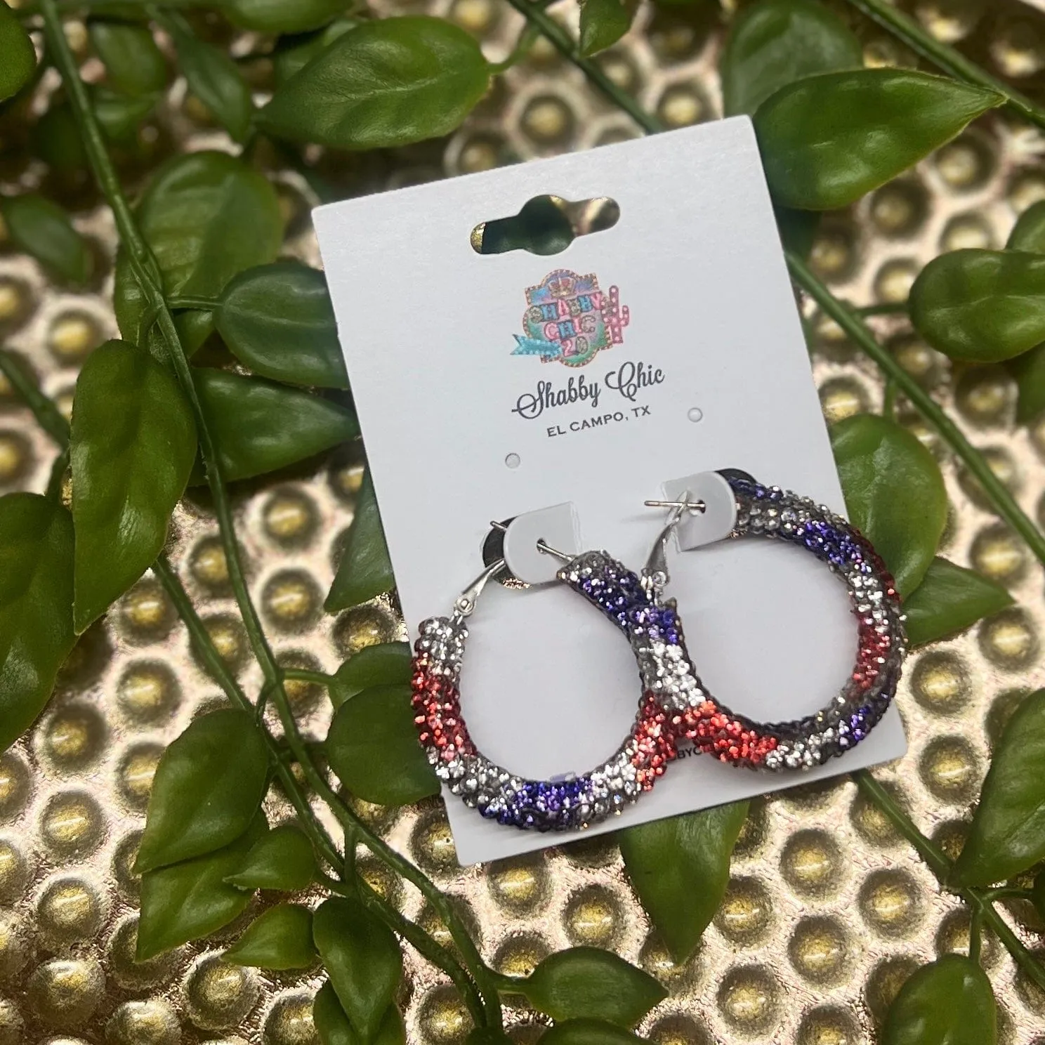 Small RWB Hoop Earrings