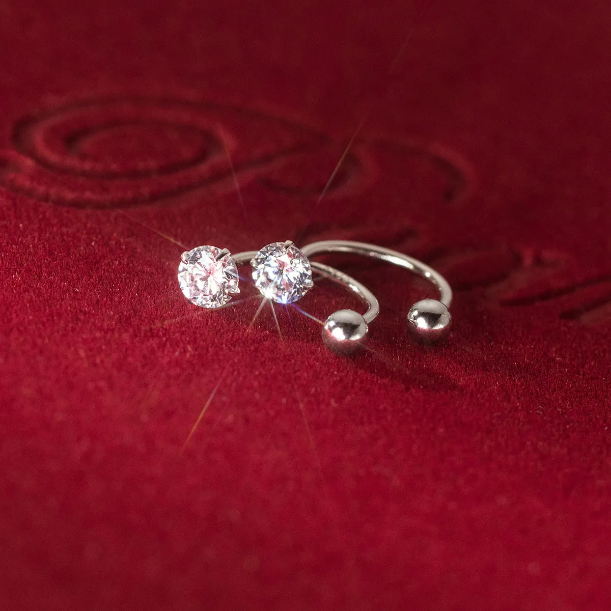 Small Solitaire CZ Screw back Studs Earrings - ESB009
