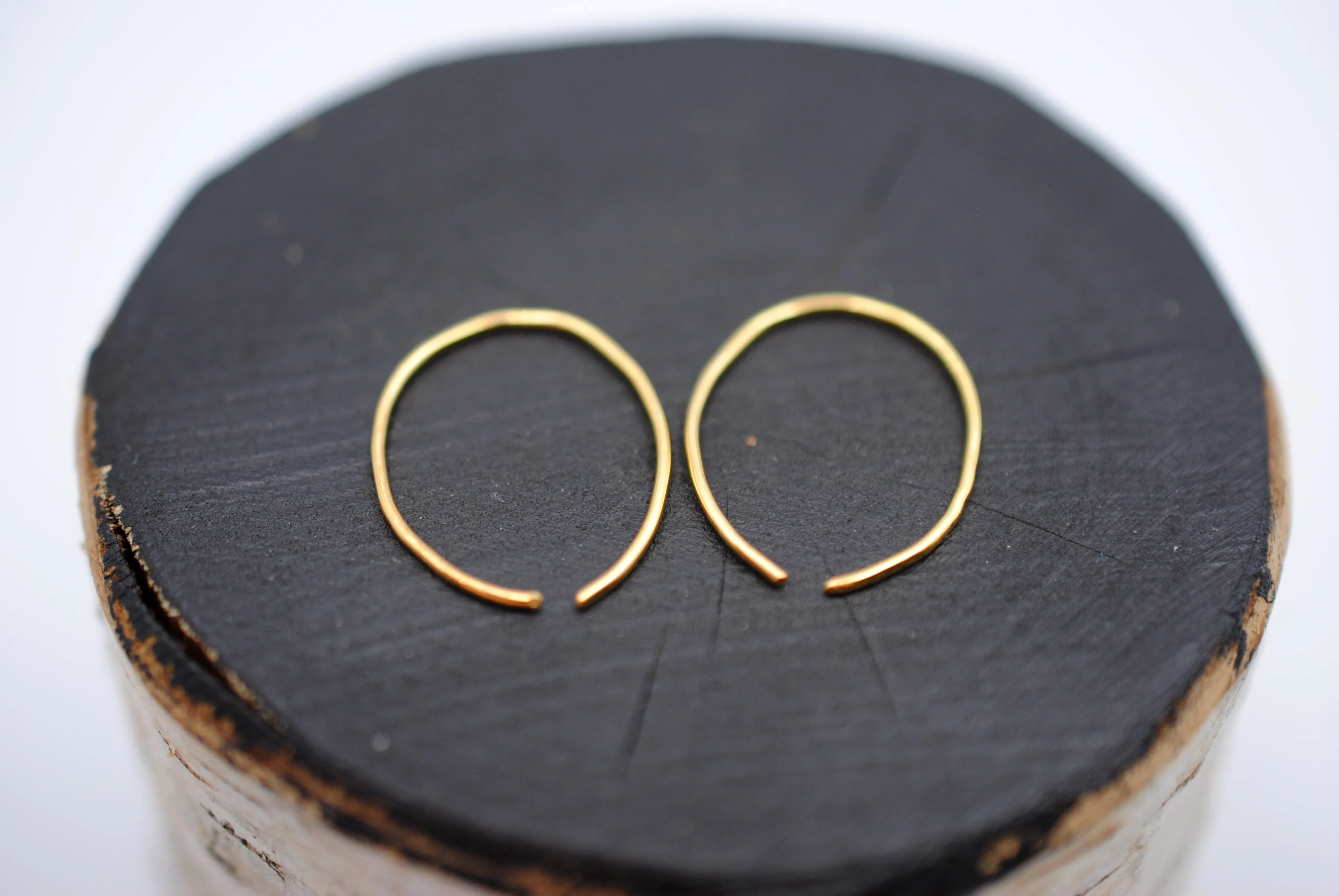 Small Yellow Gold Open Hoop Earrings