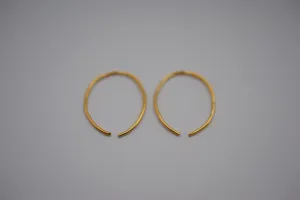 Small Yellow Gold Open Hoop Earrings