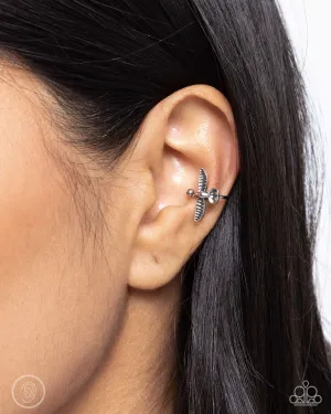 Soaring Sparrow - Silver - Bird Paparazzi Ear Cuff Earrings