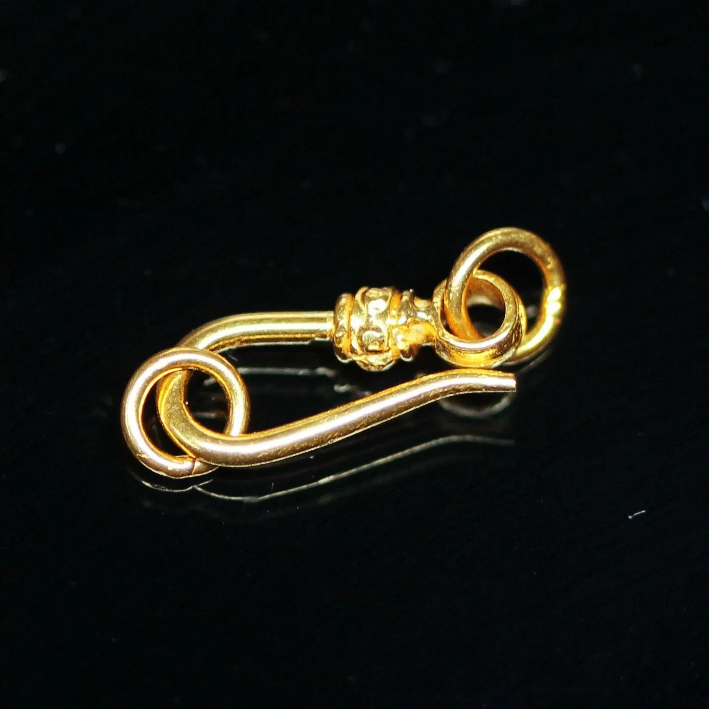 Solid Gold Clasp 18k Handmade Old Fashioned Tribal Hook 11mm x 5mm