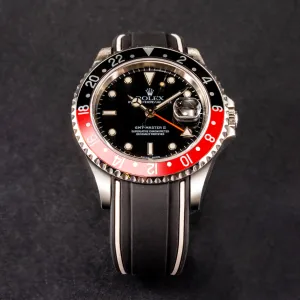Solitaire Rubber straps in Zebra Black for Rolex GMT-Master Coke