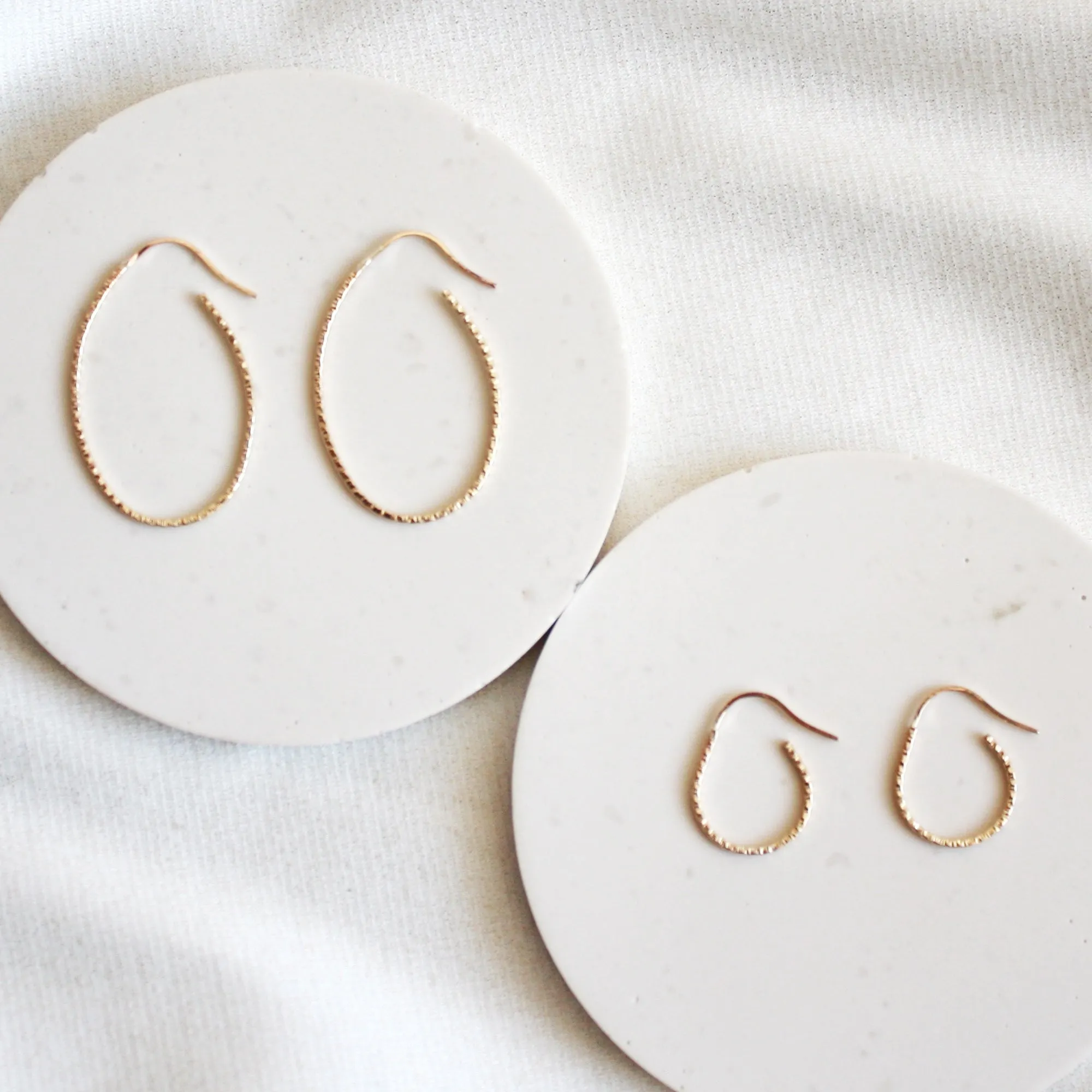 Sparkle Oval Hoop Earrings - Small