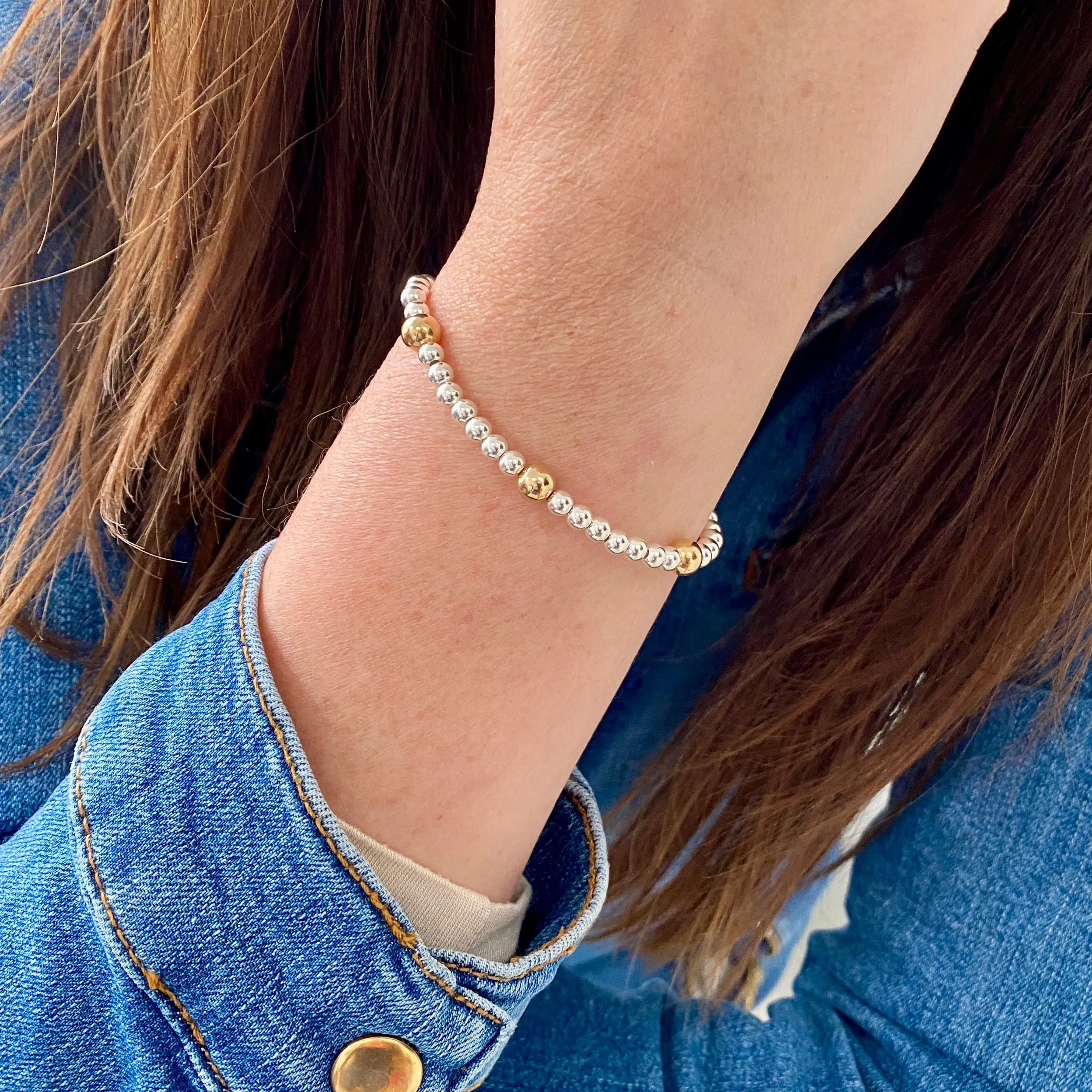 SPHERE | Silver and Gold Bead Bracelet